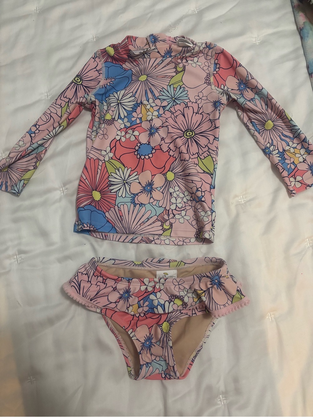 Shade Critters Floral Rash Guard Swim Set - Pink